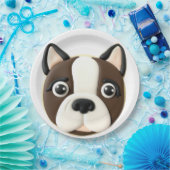 Boston Terrier Dog 3D geïnspireerd Papieren Bordje (Feest)