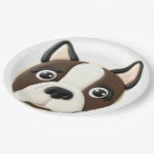 Boston Terrier Dog 3D geïnspireerd Papieren Bordje (Gekanteld)