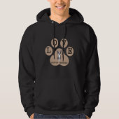 Boston Terrier Dog and Love Sign on Latte Brown Co Hoodie (Voorkant)