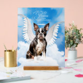 Boston Terrier Dog Angel met naam Pet Memorial Acryl Bord (Huwelijk)