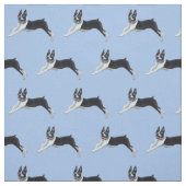 Boston Terrier Dog Art Fabric Stof (Swatch)