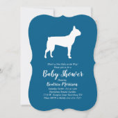 Boston Terrier Dog Baby shower Blue Boy Kaart (Voorkant)