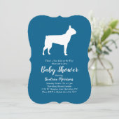 Boston Terrier Dog Baby shower Blue Boy Kaart (Staand voorkant)