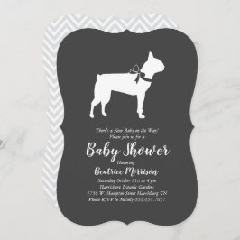 Boston Terrier Dog Baby shower Kaart