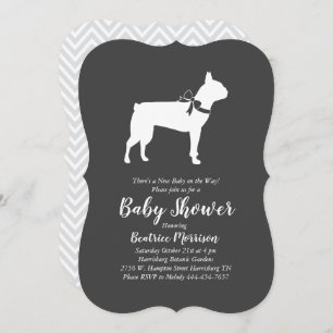Boston Terrier Dog Baby shower Kaart