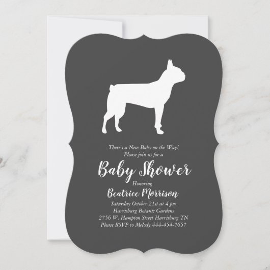 Boston Terrier Dog Baby shower Kaart (Voorkant)