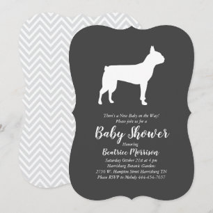 Boston Terrier Dog Baby shower Kaart