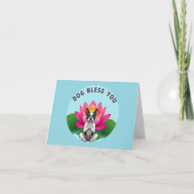 Boston Terrier Dog Bless You Blank wenskaart