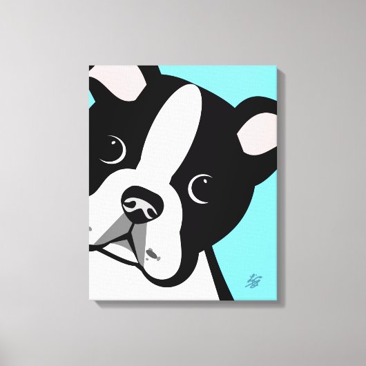 Boston Terrier Dog Canvas Afdruk (Voorkant)