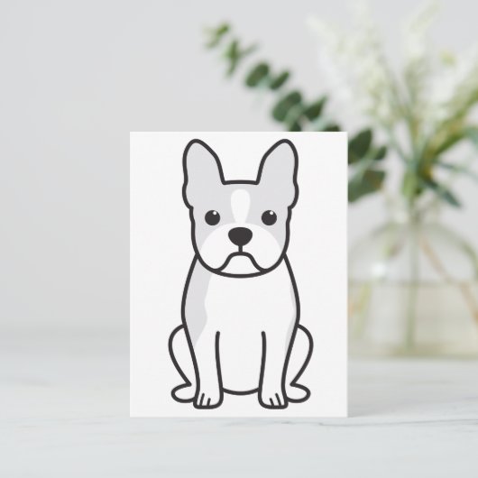 Boston Terrier Dog Cartoon Briefkaart (Staand voorkant)