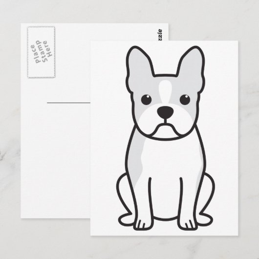 Boston Terrier Dog Cartoon Briefkaart (Voorkant / Achterkant)