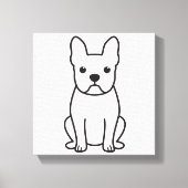Boston Terrier Dog Cartoon Canvas Afdruk (Voorkant)