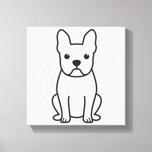 Boston Terrier Dog Cartoon Canvas Afdruk (Voorkant)