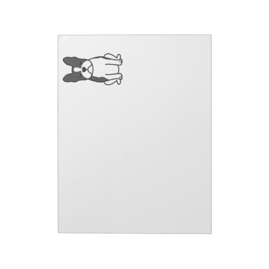 Boston Terrier Dog Cartoon Notitieblok (Linkerzijde)