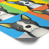 Boston Terrier Dog Cartoon Pop-Art Poster (Hoek)