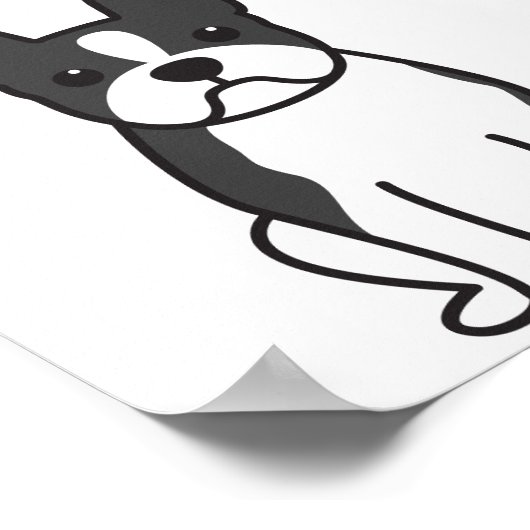 Boston Terrier Dog Cartoon Poster (Hoek)