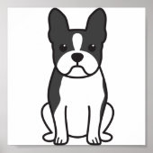 Boston Terrier Dog Cartoon Poster (Voorkant)