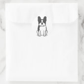 Boston Terrier Dog Cartoon Ronde Sticker (Tas)