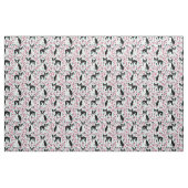 Boston Terrier dog cherry blosesems lichtblauw Stof (Fat Quarter)