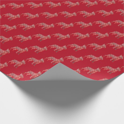 Boston Terrier Dog Christmas Schattige Silhouette  Cadeaupapier (Hoek)