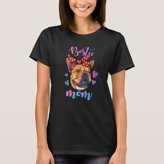 Boston Terrier Dog Cute mama moeder T-shirt (Voorkant)