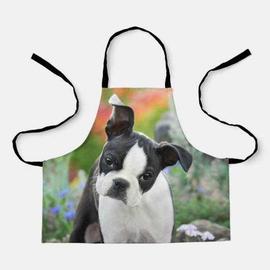 Boston Terrier Dog Cute Puppy Animal Head Foto - Schort (Voorkant)