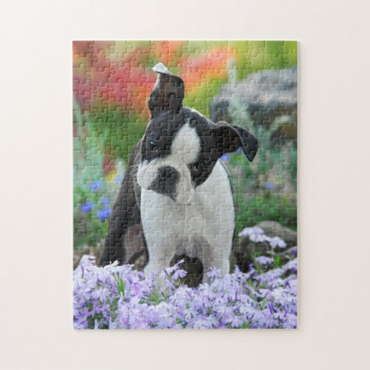 Boston Terrier Dog Cute Puppy Game 11x14 Legpuzzel (Verticaal)