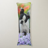 Boston Terrier Dog Cute Puppy, knuffel Lichaamskussen (Voorkant Verticaal)