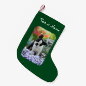 Boston Terrier Dog Cute Puppy Personalized Santa Kleine Kerstsok (Voorkant (Hangend))