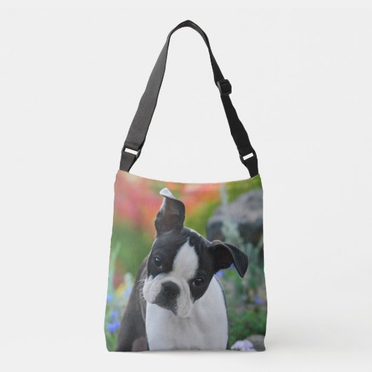 Boston Terrier Dog Cute Puppy Photo op Crossbody Crossbody Tas (Voorkant)