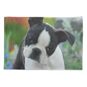Boston Terrier Dog Cute Puppy Photo - Pillow-Hoesj Kussensloop (Achterkant)