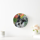 Boston Terrier Dog Cute Puppy Portrait dial-bord Ronde Klok (Huis)