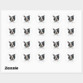 Boston Terrier Dog Dank u Ronde Sticker (Vel)