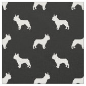 Boston Terrier dog fabric - zwart-wit Stof (Close Up)
