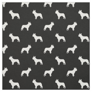 Boston Terrier dog fabric - zwart-wit Stof