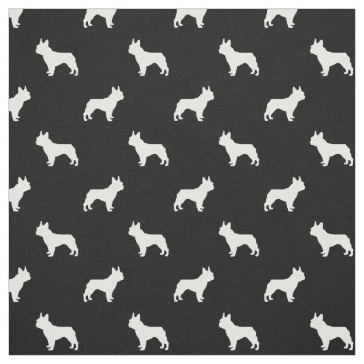 Boston Terrier dog fabric - zwart-wit Stof (Swatch)