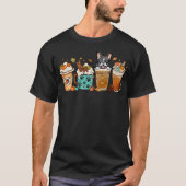Boston Terrier Dog Fall Autumn Coffee Cups Hallowe T-shirt (Voorkant)