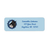 Boston Terrier Dog Floral Wreataddress Etiket (Voorkant)