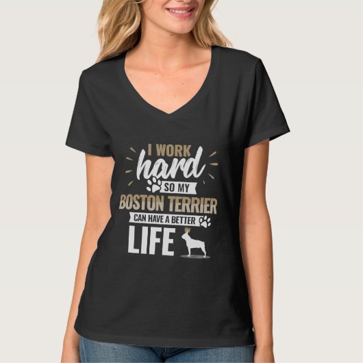 Boston Terrier Dog Funny T-shirt (Voorkant)