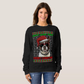 Boston Terrier Dog Funny Wof Merry Kerstmis Trui (Voorkant volledig)