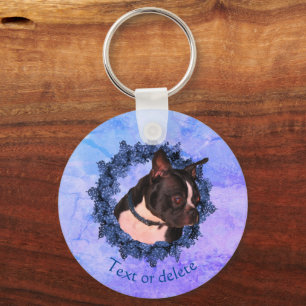 Boston Terrier Dog gepersonaliseerd Sleutelhanger