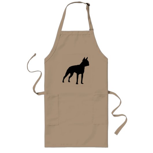 Boston Terrier Dog Gifts (zwart) Lang Schort (Voorkant)