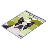 Boston Terrier Dog - Groene geometrische Notitieboek (Linkerzijde)