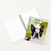 Boston Terrier Dog - Groene geometrische Notitieboek (Binnen)