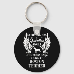 Boston Terrier Dog Guardian Angel Sleutelhanger