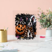 Boston Terrier Dog Halloween Acryl Bord (Huwelijk)