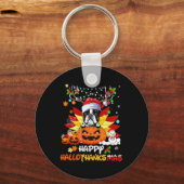 Boston Terrier Dog Halloween And Merry Christmas  Sleutelhanger (Voorkant)