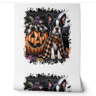Boston Terrier Dog Halloween Behang