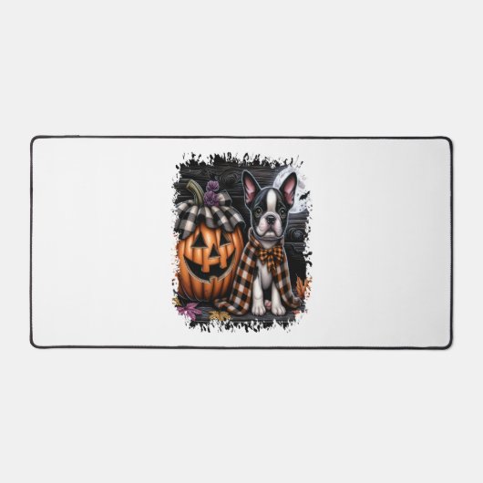 Boston Terrier Dog Halloween Bureaumat (Voorkant)