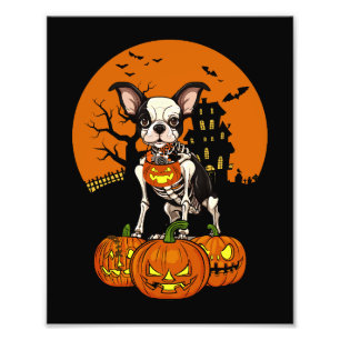 Boston Terrier Dog Halloween Foto Afdruk